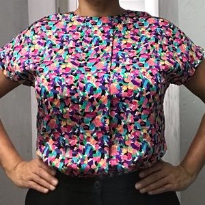 Notations vintage top, size 8, multicolor.
